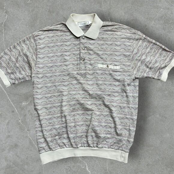 Classics By Palmland Other - Classics By Palmland Vintage 90s Geometric Tan Brown Polo Men's Size Medium